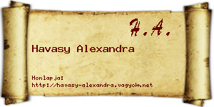 Havasy Alexandra névjegykártya